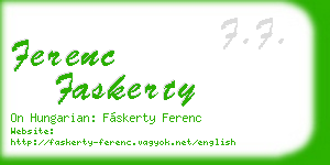 ferenc faskerty business card